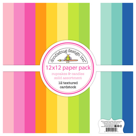 Doodlebug Design Cupcakes & Candles - 12x12 Textured Cardstock Assortment