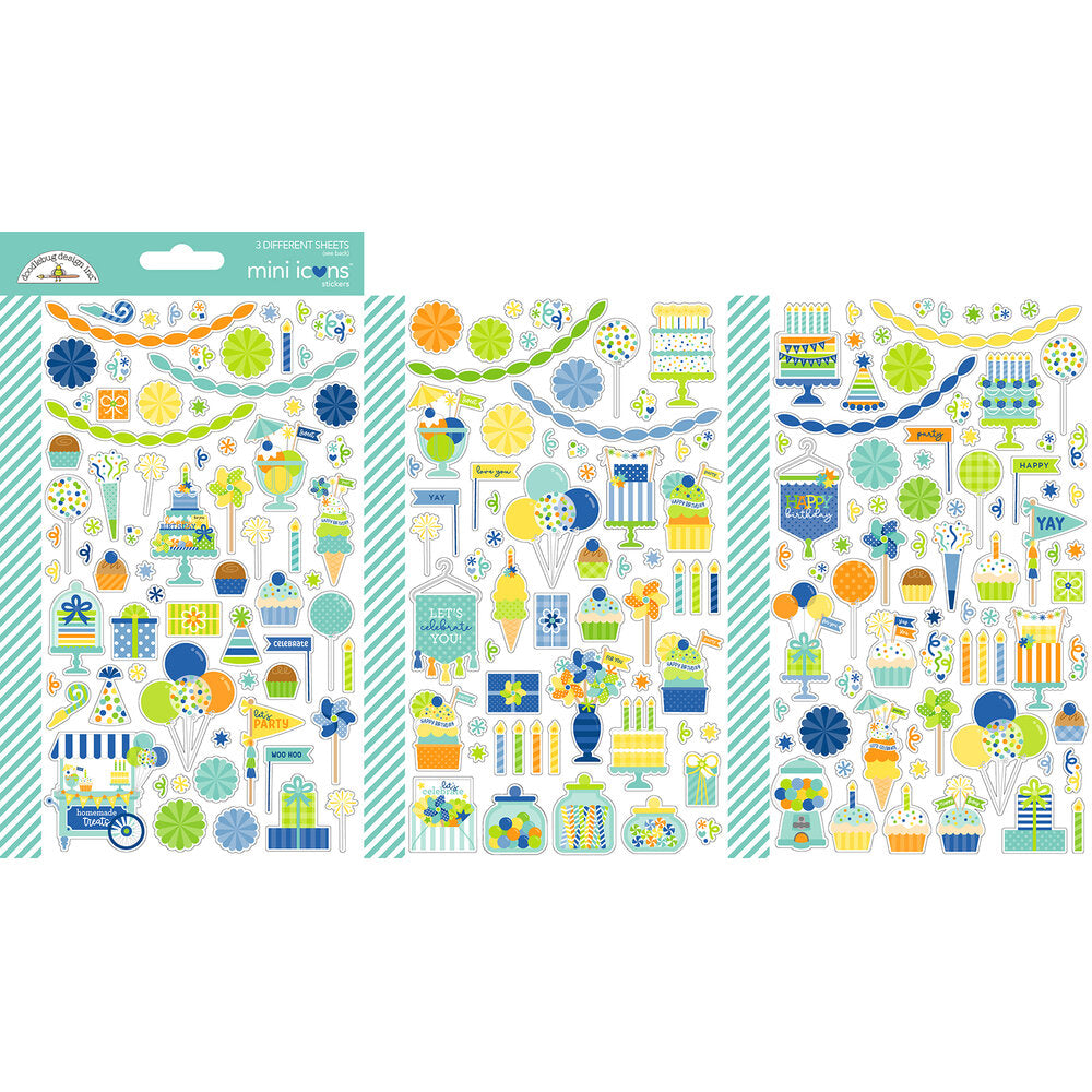Doodlebug Design Balloons & Banners - Mini Icon Stickers