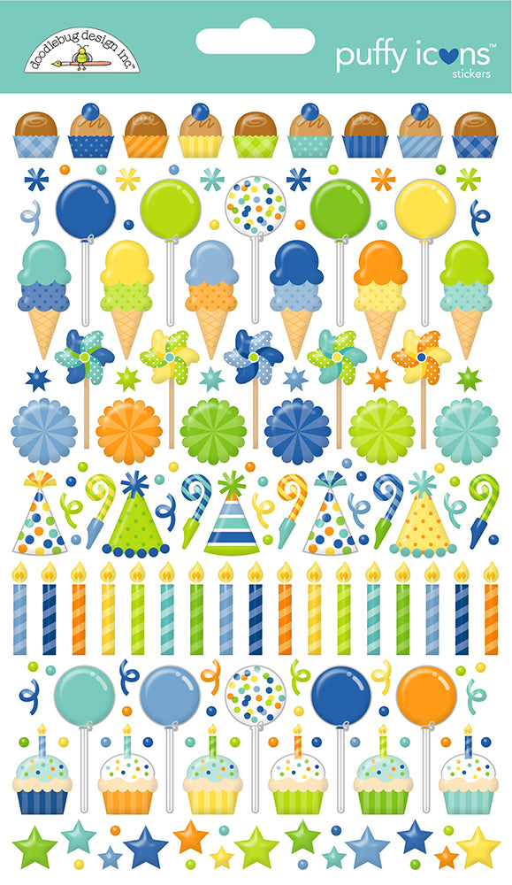 Doodlebug Design Balloons & Banners - Puffy Icons Stickers