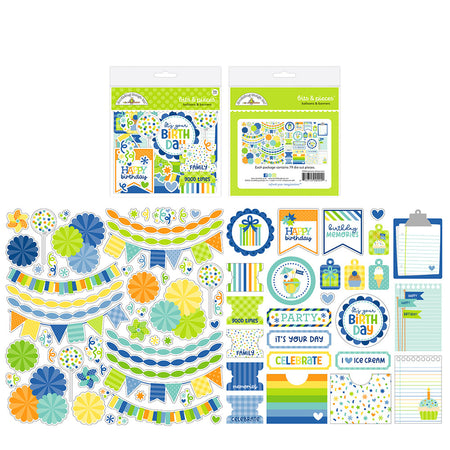 Doodlebug Design Balloons & Banners - Bits & Pieces Die Cuts
