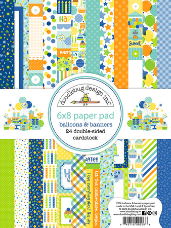 Doodlebug Design Balloons & Banners - 6x8 Pad