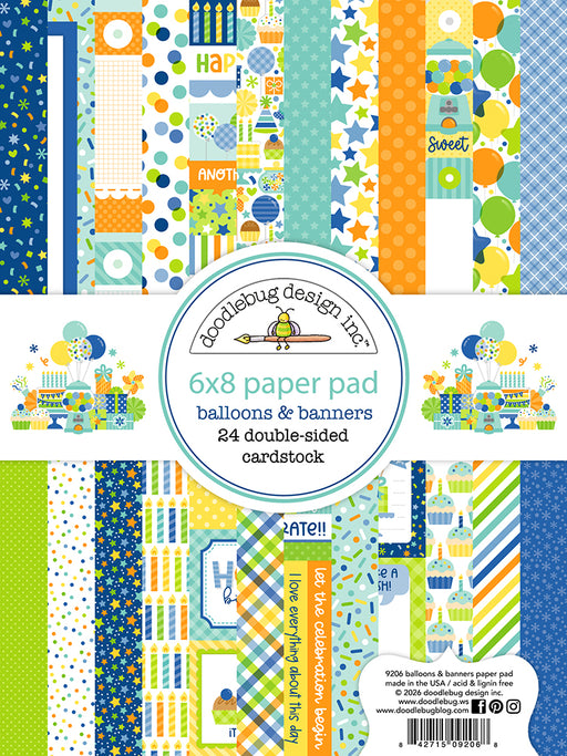 Doodlebug Design Balloons & Banners - 6x8 Pad