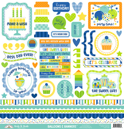 Doodlebug Design Balloons & Banners - This & That Stickers