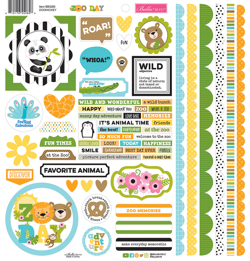 Bella Blvd Zoo Day - Doohickey Cardstock Stickers