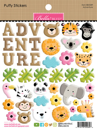 Bella Blvd Zoo Day - Adventure Puffy Stickers