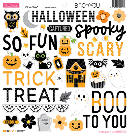 Bella Blvd Boo To You - Ciao Chip Chipboard Stickers