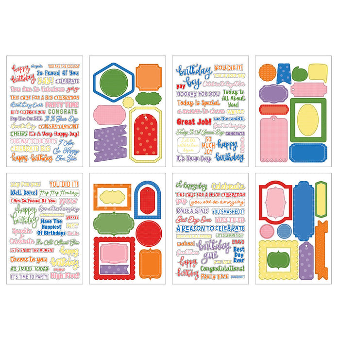 Echo Park Essentials Collection - Celebration Phrases Sticker Book