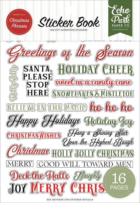 Echo Park Essentials Collection - Christmas Phrases Sticker Book