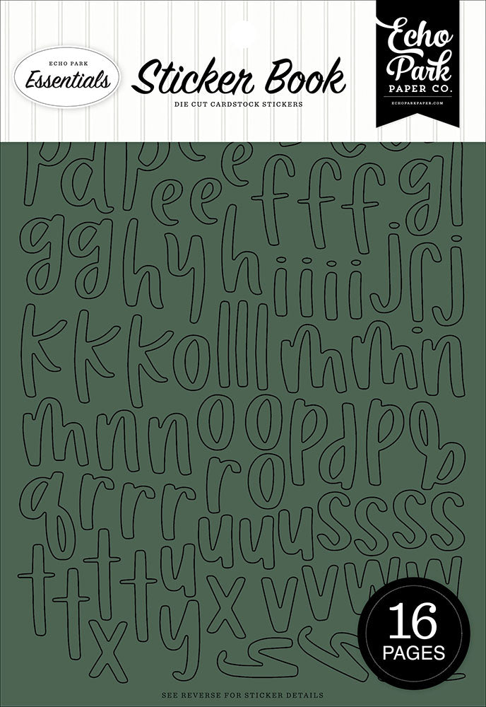 Echo Park Essentials Collection - Green Alpha Sticker Book