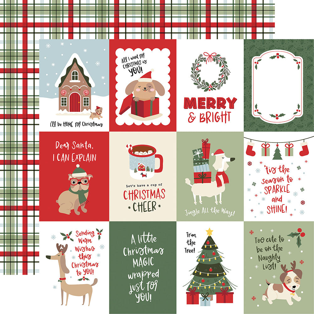 Echo Park Here Comes Santa Paws - 3x4 Journaling Cards