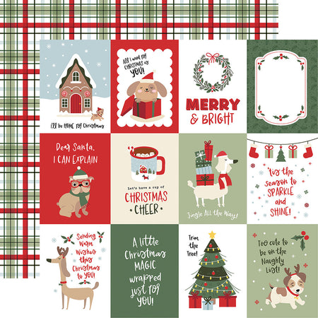 Echo Park Here Comes Santa Paws - 3x4 Journaling Cards
