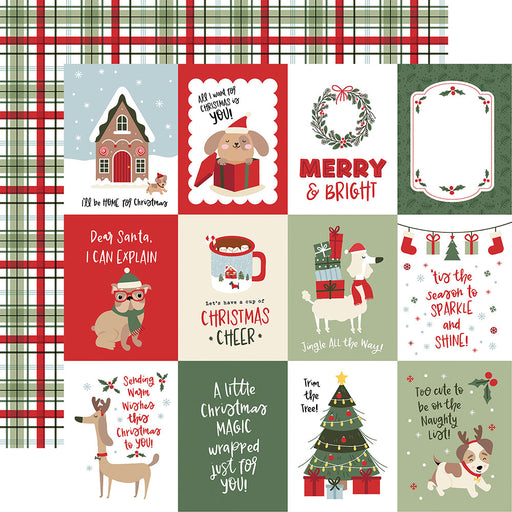 Echo Park Here Comes Santa Paws - 3x4 Journaling Cards