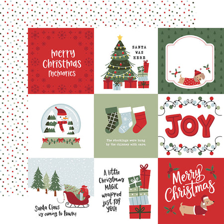 Echo Park Here Comes Santa Paws - 4x4 Journaling Cards