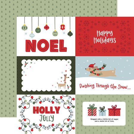 Echo Park Here Comes Santa Paws - 6x4 Journaling Cards