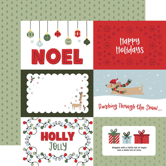 Echo Park Here Comes Santa Paws - 6x4 Journaling Cards