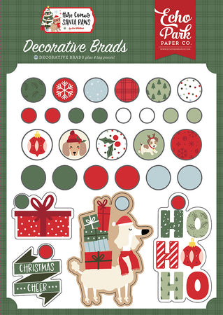 Echo Park Here Comes Santa Paws - Decorative Brads