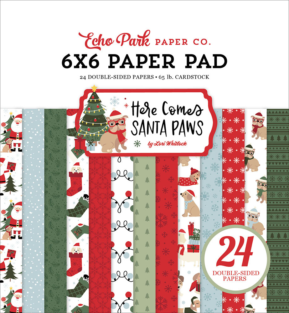 Echo Park Here Comes Santa Paws - 6x6 Pad