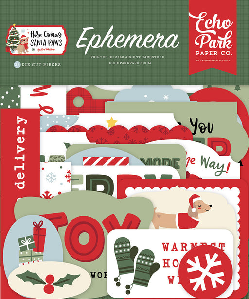 Echo Park Here Comes Santa Paws - Ephemera Icons