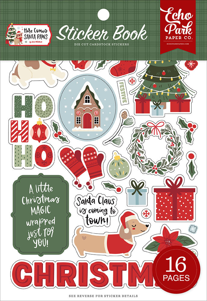 Echo Park Here Comes Santa Paws - Sticker Book