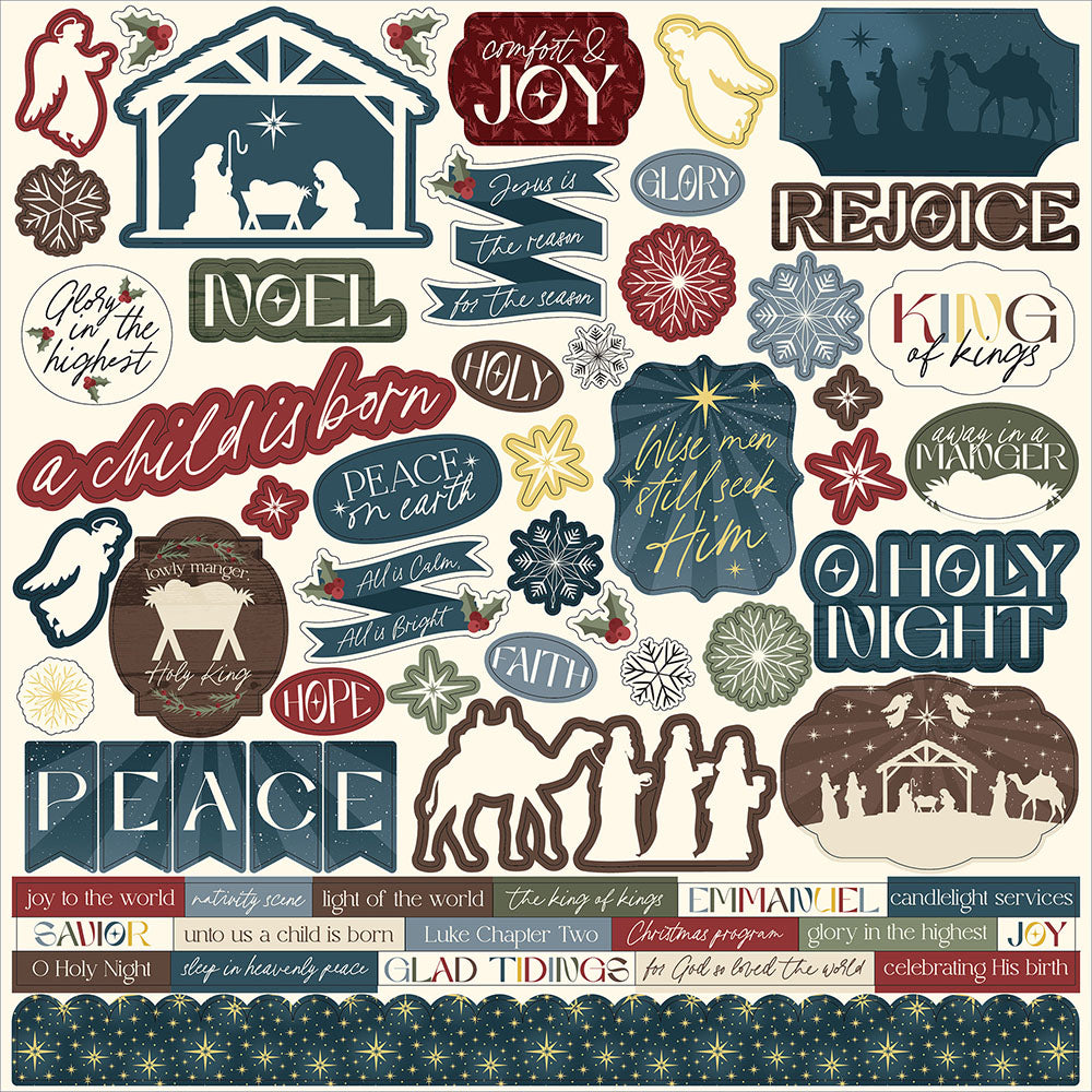 Echo Park Joy To The World - Element Stickers