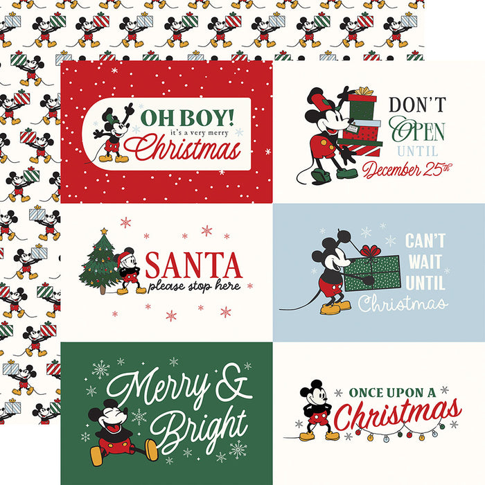 Echo Park Mouse And Me Christmas - 6x4 Journaling Cards