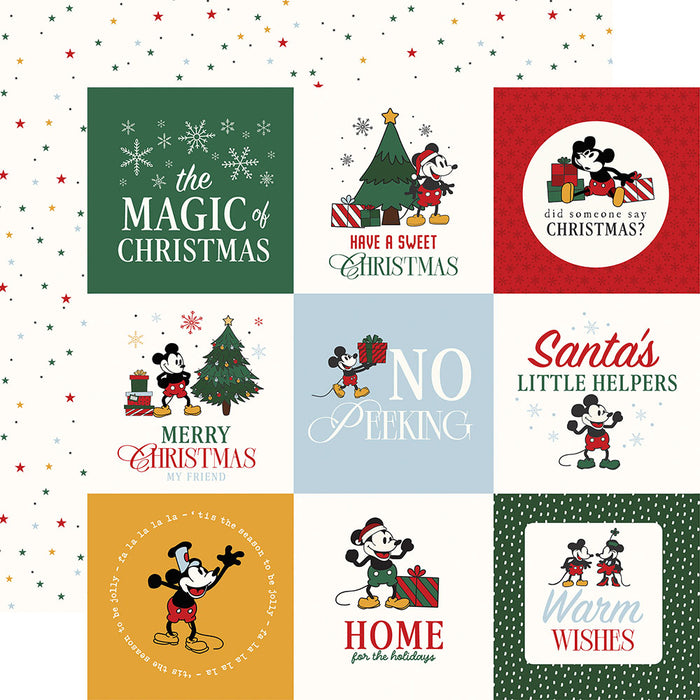 Echo Park Mouse And Me Christmas - 4x4 Journaling Cards