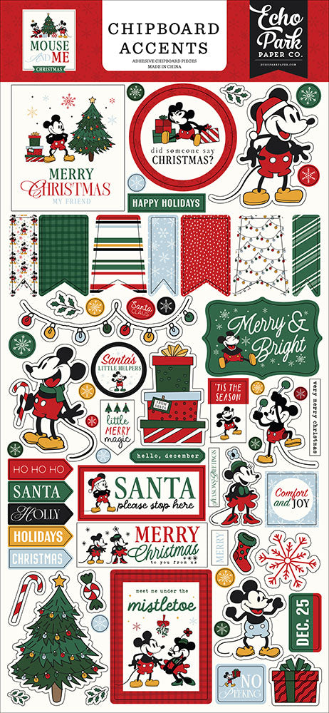 Echo Park Mouse And Me Christmas - Chipboard Accents