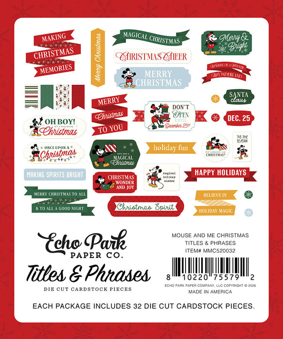 Echo Park Mouse And Me Christmas - Ephemera Titles & Phrases