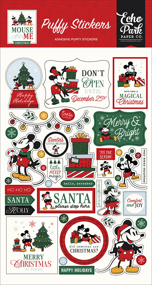 Echo Park Mouse And Me Christmas - Puffy Stickers
