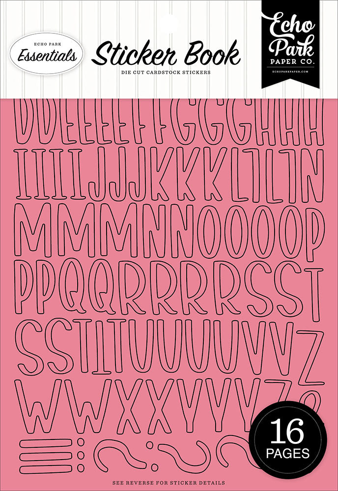 Echo Park Essentials Collection - Pink Alpha Sticker Book