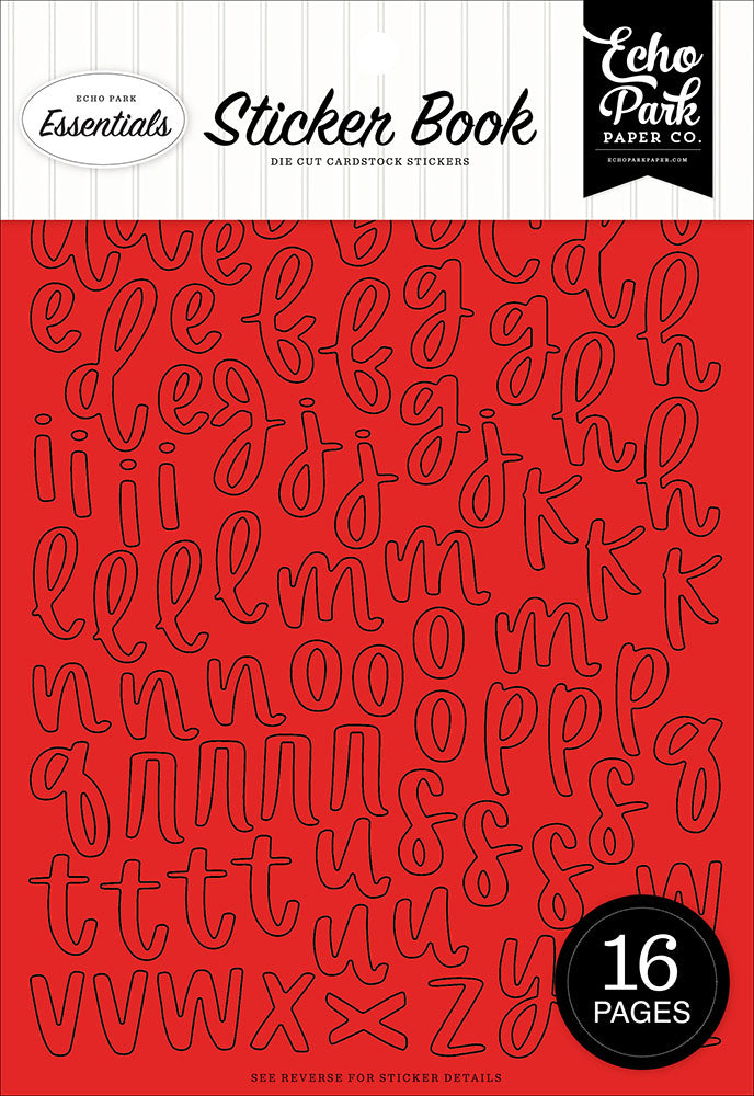 Echo Park Essentials Collection - Red Alpha Sticker Book