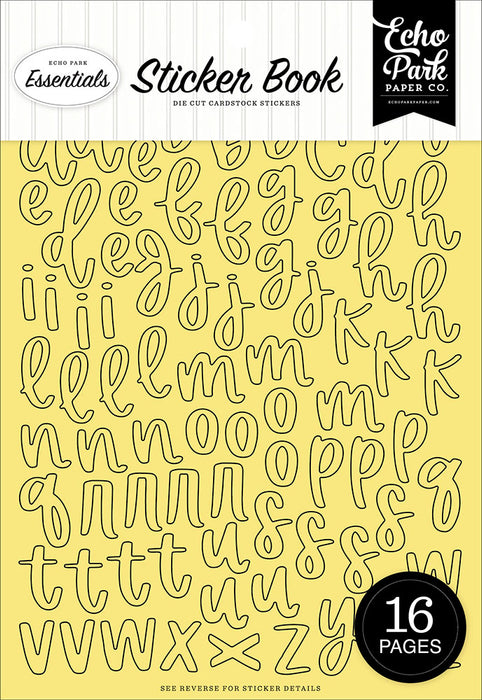 Echo Park Essentials Collection - Yellow Alpha Sticker Book