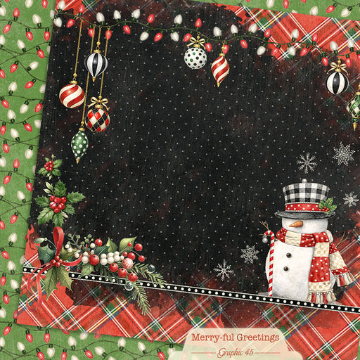 Graphic 45 Merry-Ful Greetings - Snowman Layout