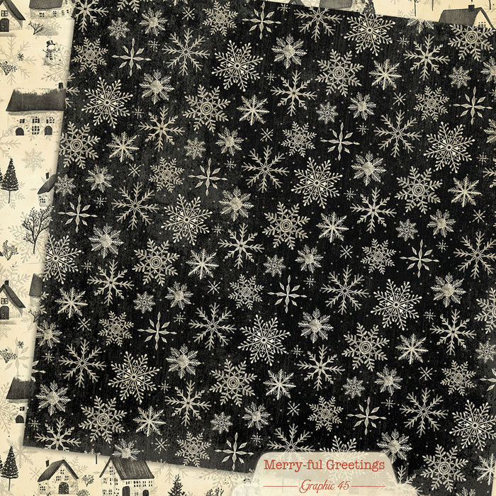 Graphic 45 Merry-Ful Greetings - Winter Snowflakes