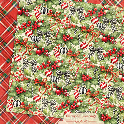 Graphic 45 Merry-Ful Greetings - Holly & Bows