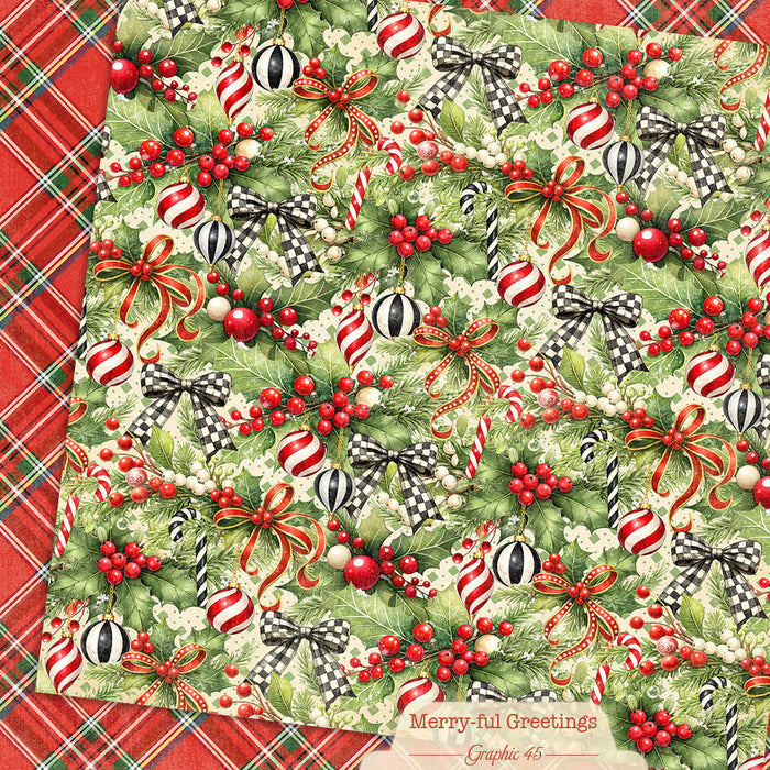 Graphic 45 Merry-Ful Greetings - Holly & Bows