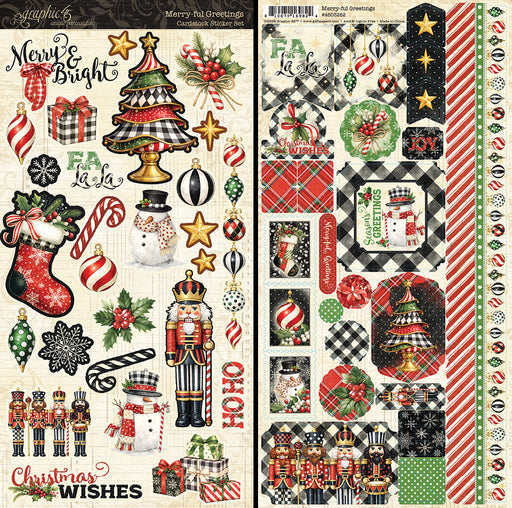 Graphic 45 Merry-Ful Greetings - Sticker Set