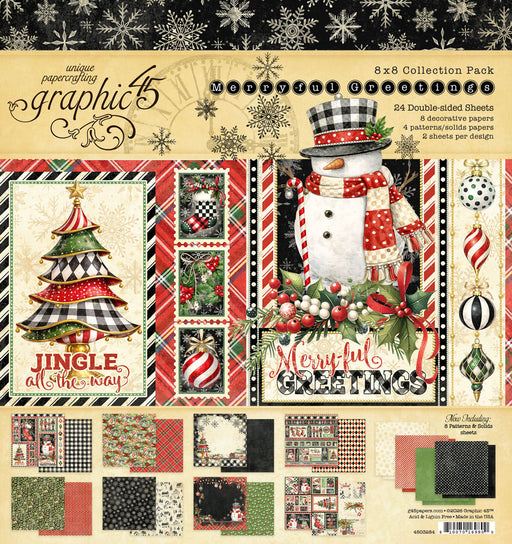 Graphic 45 Merry-Ful Greetings - 8x8 Collection Pack