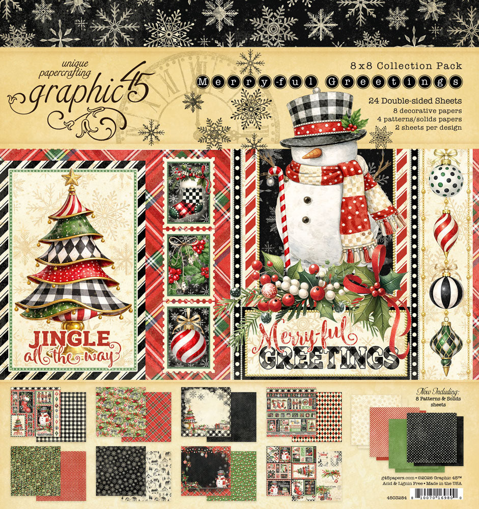 Graphic 45 Merry-Ful Greetings - 8x8 Collection Pack