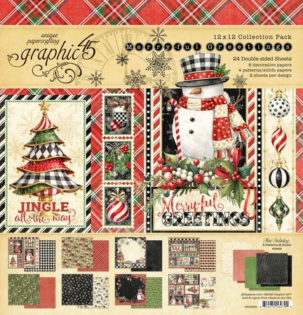 Graphic 45 Merry-Ful Greetings - 12x12 Collection Kit