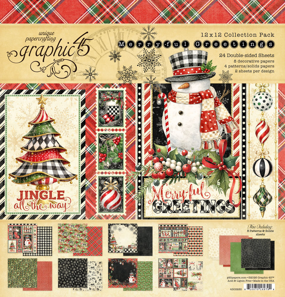 Graphic 45 Merry-Ful Greetings - 12x12 Collection Kit
