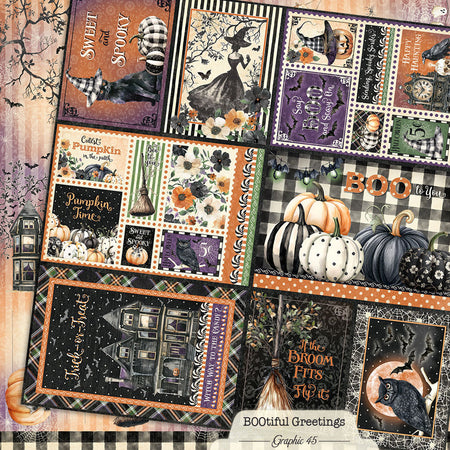 Graphic 45 BOOtiful Greetings - Journaling Cut Apart
