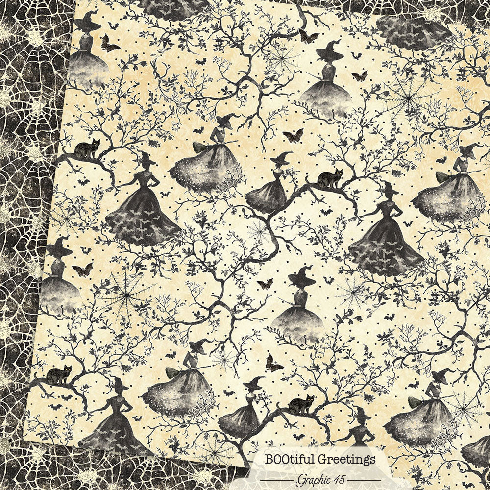 Graphic 45 BOOtiful Greetings - Witchy Spiderwebs