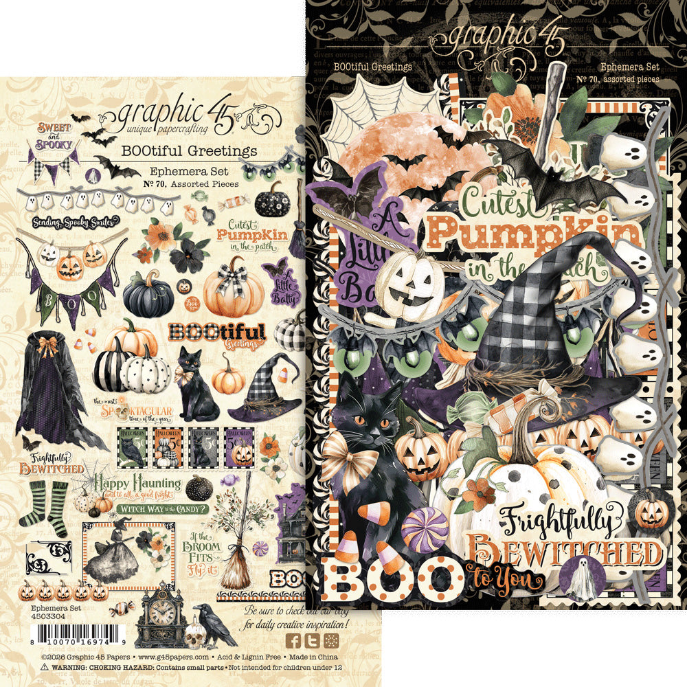Graphic 45 BOOtiful Greetings - Ephemera Set