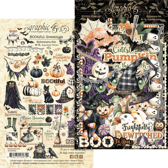 Graphic 45 BOOtiful Greetings - Ephemera Set