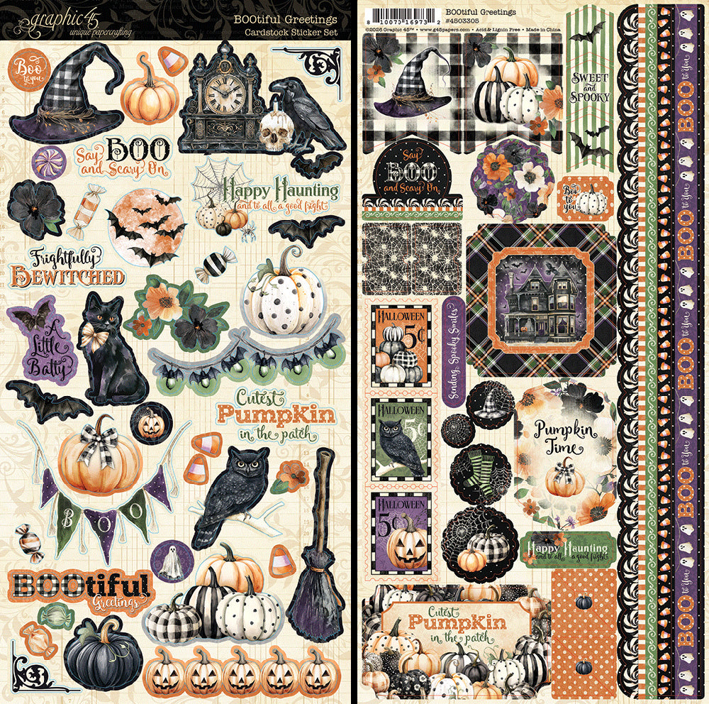 Graphic 45 BOOtiful Greetings - Sticker Set