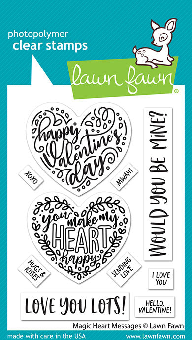 Lawn Fawn Clear Stamps - Magic Heart Message