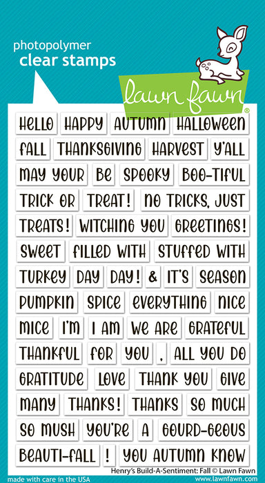 Lawn Fawn Clear Stamps - Henry's Build A Sentiment Fall