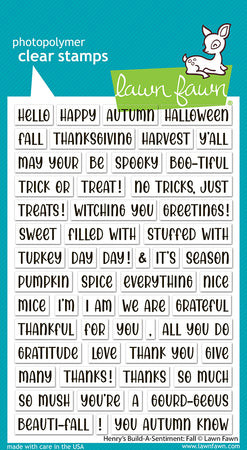 Lawn Fawn Clear Stamps - Henry's Build A Sentiment Fall