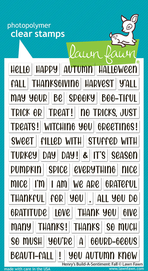 Lawn Fawn Clear Stamps - Henry's Build A Sentiment Fall